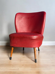 Fauteuil cocktail rouge 1950