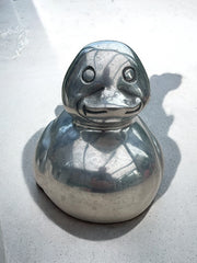 Canard métal argenté
