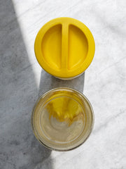 2 bocaux de conservation couvercle jaune plastique made in Italy, Borgonovo