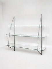 Grande étagère murale chrome et verre Tord Björklund