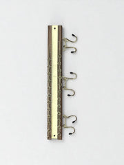 Présentoir à cravates, foulards ou bijoux en bois et laiton années 70