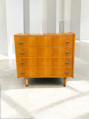 Commode vintage 4 tiroirs poignées dorées