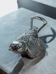 Décapsuleur oiseau métal argenté