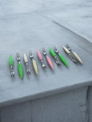 10 fourchettes apéritives vintage colorées