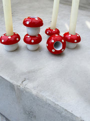 6 bougeoirs champignons et leur 20 bougies