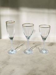 17 anciens verres bord doré