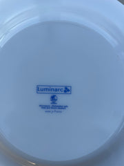 Assiettes Luminarc vintage jaunes et vertes, 16 pièces