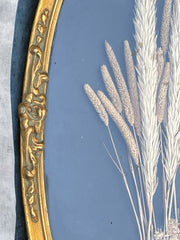 Cadre ovale doré herbier blés