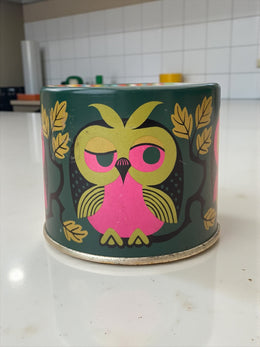 Tirelire vintage hibou en metal