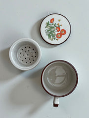 Tasse à thé/tisane en grés fleurs sauvages