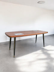 Table de salon teck mosaïque