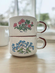 2 tasses/bols fleuries