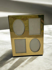 Cadre photo vintage en métal doré