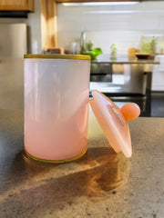 Pot en opaline rose poudré de Murano