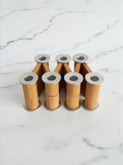 Bougeoir zig zag modulable vintage bois et metal chromé