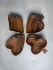 Ensemble de 4 petits plats apéro en teck