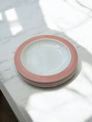 5 grandes assiettes creuses roses pastel Boch Frères