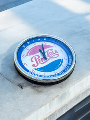 Grande ancienne horloge murale publicitaire Pepsi