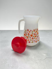 Carafe fleurs Arcopal années 70