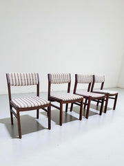 4 Chaises vintage en bois et tweed goût Baumann