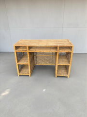Bureau vintage en rotin années 60/70