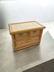 Petite boîte à bijoux en bambou et  osier