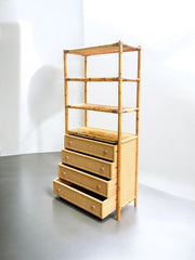 Grande étagère en rotin 4 tiroirs