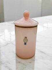 Pot rose en opaline rose poudré