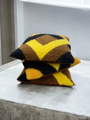 Trio de coussins en laine années 60