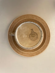 6 tasses et sous-tasse motif rétro