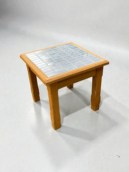 Coffee table vintage carreaux chromés effet miroir style inox