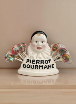 Présentoir à sucettes Pierrot Gourmand en céramique