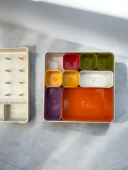 Boîte à couture Curver orange crème 70's