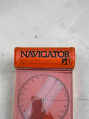Porteur de carte et rapporteur de navigation orange « Navigator » 1970 ultra décoratif