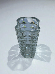 Vase en verre motifs géométrique verre moulé années 60-70