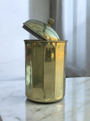 Boîte à café métal doré