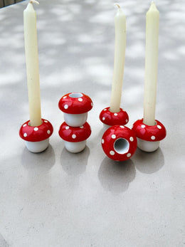 6 bougeoirs champignons et leur 20 bougies