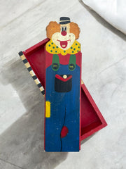 Plumier clown en bois vintage