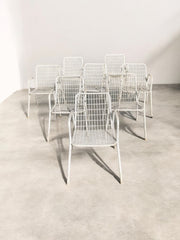 8 sièges de jardin métal blanc Emu Rio