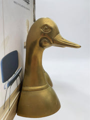 Serre livres canard en laiton