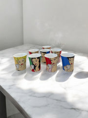 8 tasses Luc Verschuuren style pop art