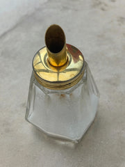 Sucrier ancien doré et en verre