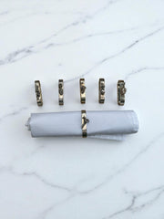 Ronds de serviette fruits et légumes argentés