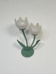 Bougeoir tulipe metal et verre