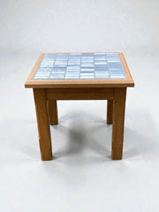 Coffee table vintage carreaux chromés effet miroir style inox