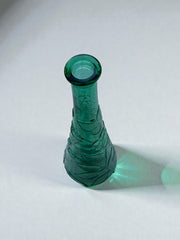 Grande bouteille ou carafe décorative verre vert, verre empoli, Italie, 1970