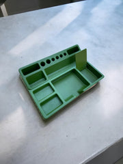 Organisateur de bureau Space Age années 70 vert en plastique