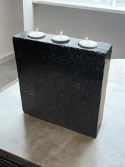 Grand porte-bougies terrazzo noir