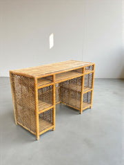 Bureau vintage en rotin années 60/70