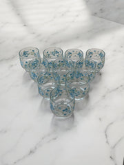 10 verres à eau myosotis Veronica Arcopal